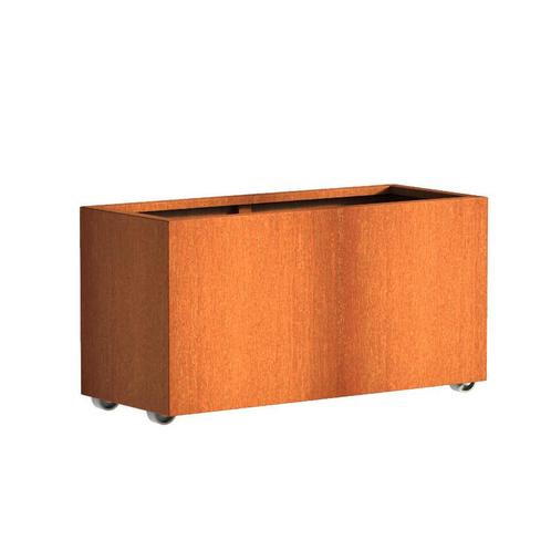 Cortenstaal plantenbak 120x50x60cm - Met wielen, Tuin en Terras, Bloembakken en Plantenbakken, 60 cm of meer, 100 cm of meer, Tuin