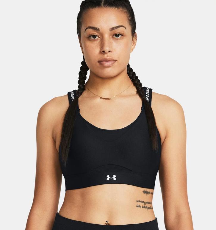 Under Armour Infinity High Bra-Black--White - Maat M D-DD, Kleding | Dames, Sportkleding, Wit, Maat 36 (S), Nieuw, Hardlopen of Fietsen
