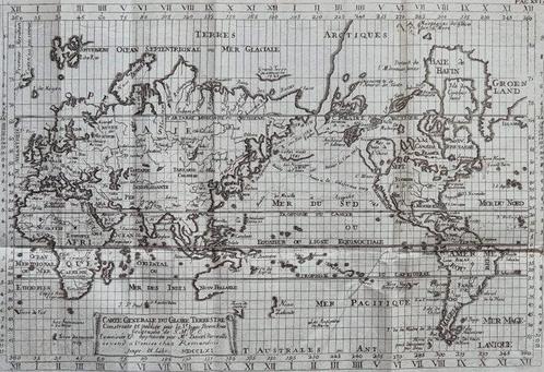 Carte du monde, Globo Terrestre; Isaak Bruckner / Daniel, Boeken, Atlassen en Landkaarten