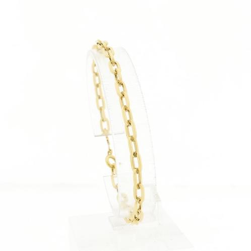 Gouden wijde ankerschakel armband | 20 cm, Handtassen en Accessoires, Armbanden, Overige kleuren, Gebruikt, Goud, Ophalen of Verzenden