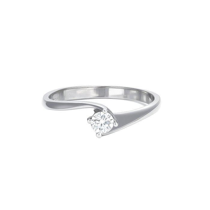 Ring - 18 karaat Witgoud - 0.16ct. tw. Diamant (Natuurlijk), Handtassen en Accessoires, Ringen