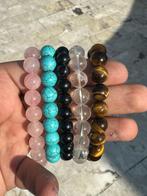 Œil de tigre, quartz clair, quartz rose, agate... Bracelets