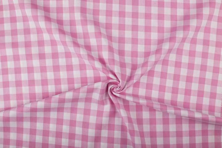 Geruite stof roze wit geruit - 18mm geruit, Hobby en Vrije tijd, Stoffen en Lappen, 120 cm of meer, 200 cm of meer, Roze, Nieuw
