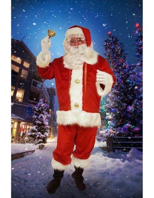 Luxe kerstman pak donkerrood met gouden knopen, Hobby & Loisirs créatifs, Articles de fête, Enlèvement ou Envoi