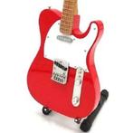 Miniatuur Fender Telecaster gitaar met gratis standaard, Beeldje, Replica of Model, Verzenden