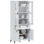 vidaXL Hoge kast VIKEN 80x40x190 cm massief grenenhout wit, Huis en Inrichting, Kasten | Dressoirs, Verzenden, Nieuw