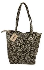 Luipaard Creme Vera Pelle leren shopper, Verzenden