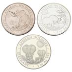 Somalië. 100 Shillings 2014/2019 Elephant, 3x1 Oz (.999), Postzegels en Munten