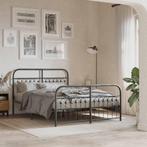 vidaXL Bedframe met hoofd- en voeteneinde metaal zwart, Huis en Inrichting, Slaapkamer | Bedden, Verzenden, Nieuw