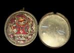 Reliekhouder - Glas, Textiel, Zilver metaal - 1800-1850 -