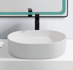 SALE - Rogas 50 - Mat wit - Waskom -  -  - Keramiek -  Ovaal, Doe-het-zelf en Bouw, Ophalen of Verzenden, Nieuw