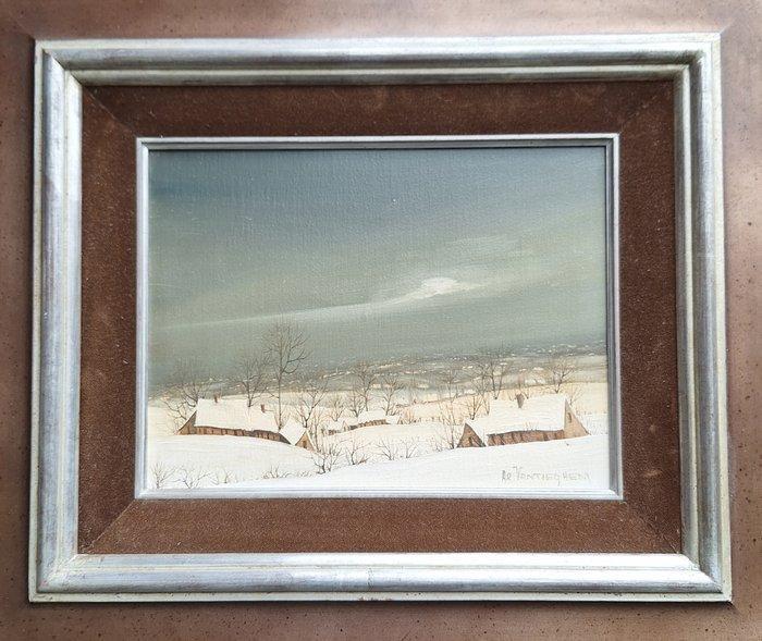 Arnold VanTieghem (1937) - Sneeuwlandschap Vlaamse Ardennen, Antiek en Kunst, Kunst | Schilderijen | Klassiek