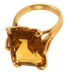 Bague - 18 carats Or jaune - 18.00ct. tw. Quartz, Handtassen en Accessoires, Ringen, Nieuw