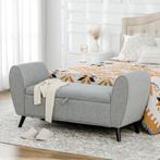 Bankbed - Comfortabel - Opbergruimte - Lichtgrijs, Huis en Inrichting, Ophalen of Verzenden, Nieuw, Stof, Modern