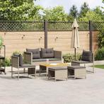 vidaXL 6-Delige Tuin Sofaset met Kussens in Lichtgrijs Poly, Tuin en Terras, Verzenden, Nieuw