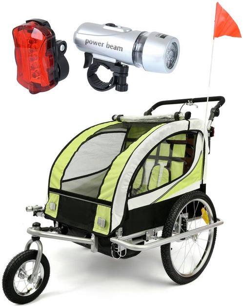 Comfortabele Fietsaanhanger voor 2 Kinderen - Met Regenbe..., Fietsen en Brommers, Fietsaccessoires | Aanhangwagens en Karren