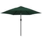 vidaXL Parasol met stalen paal 3 m groen, Tuin en Terras, Verzenden, Nieuw