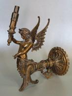Gaslamp met zeemeermin of seraphin. - Lampe - Laiton, Antiek en Kunst
