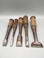 5x Vintage Japanese Chisel  NOMI Carpentry Tool -, Antiek en Kunst