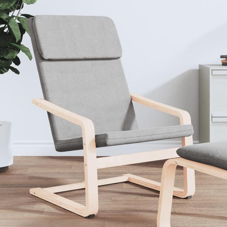 vidaXL Relaxstoel stof lichtgrijs, Huis en Inrichting, Fauteuils, Nieuw, Verzenden