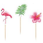 Cocktailprikkers Flamingo 7,5cm 20st, Hobby en Vrije tijd, Feestartikelen, Verzenden, Nieuw