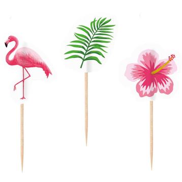 Cocktailprikkers Flamingo 7,5cm 20st