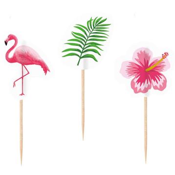 Cocktailprikkers Flamingo 7,5cm 20st beschikbaar voor biedingen