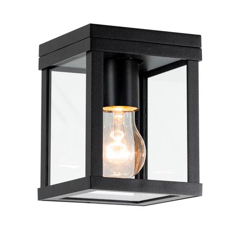 Strak & modern Plafondlamp Buiten Jersey Zwart, Tuin en Terras, Buitenverlichting, Verzenden