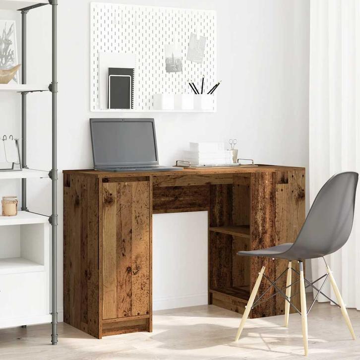 vidaXL Bureau 120x42x76 cm spaanplaat oud hout, Huis en Inrichting, Bureaus, Nieuw, Verzenden