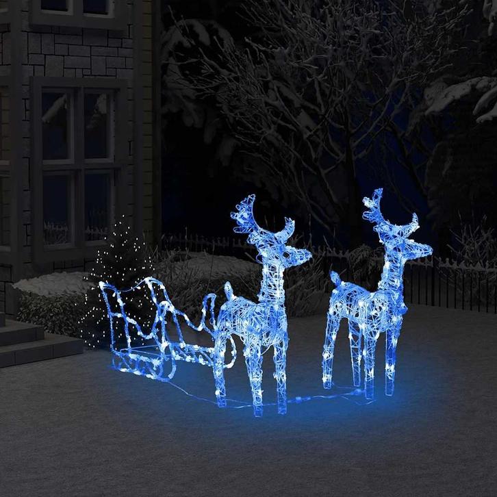 vidaXL Kerstversiering rendieren en slee 160 LEDs 130 cm, Diversen, Kerst, Nieuw, Verzenden