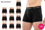 2dekans | Milanoro boxershorts - zwarte set van 10 - Katoen, Kleding | Heren, Ondergoed, Ophalen of Verzenden