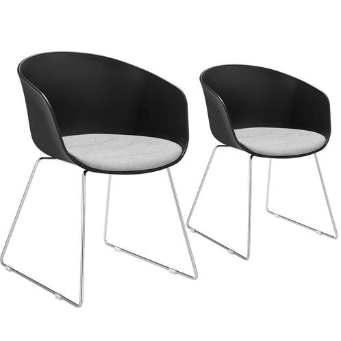 tectake Kunststof eetkamerstoel Logart, gestoffeerd - Set va, Huis en Inrichting, Stoelen, Verzenden