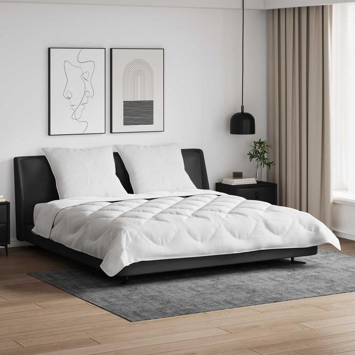 vidaXL Deken Set met kussen 3 pcs Wit Microfiber en Donsveer, Maison & Meubles, Chambre à coucher | Linge de lit, Envoi