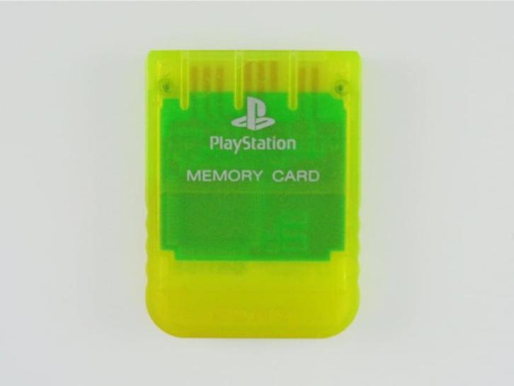 Sony PS1 1MB Memory Card Transparant Geel (PS1 Accessoires), Games en Spelcomputers, Spelcomputers | Sony PlayStation 1, Zo goed als nieuw