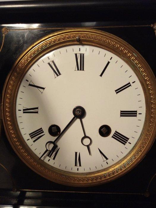 Klok - Marmer, Emaille, Messing - 1850-1900 - Marmer pendule, Antiek en Kunst, Antiek | Klokken