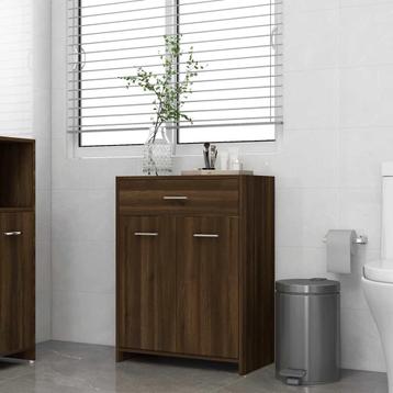 vidaXL Badkamerkast 60x33x80 cm bewerkt hout bruin, Huis en Inrichting, Badkamer | Badkamermeubels, Verzenden, Nieuw