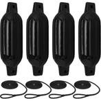 Stootwillen met Lijn 40x12cm set van 4 Zwart, Watersport en Boten, Bootonderdelen, Ophalen of Verzenden, Nieuw