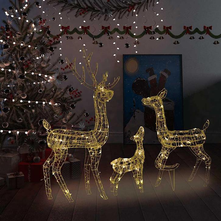 vidaXL Kerstversiering rendierfamilie 300 LEDs warmwit, Diversen, Kerst, Nieuw, Verzenden