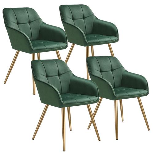 tectake Eetkamerstoel Marilyn, fluweellook, gecapitonneerd -, Huis en Inrichting, Stoelen, Verzenden