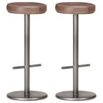 vidaXL Barkrukken 2 st echt leer verweerd bruin, Huis en Inrichting, Barkrukken, Verzenden, Nieuw