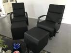 Set van 2 leren draaifauteuils met stervoet - met hockers -, Ophalen of Verzenden