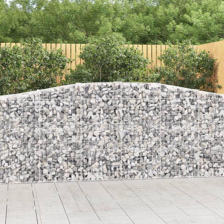 vidaXL Schanskorven 15 st gewelfd 400x50x100/120 cm ijzer, Tuin en Terras, Bloempotten, Nieuw, Verzenden