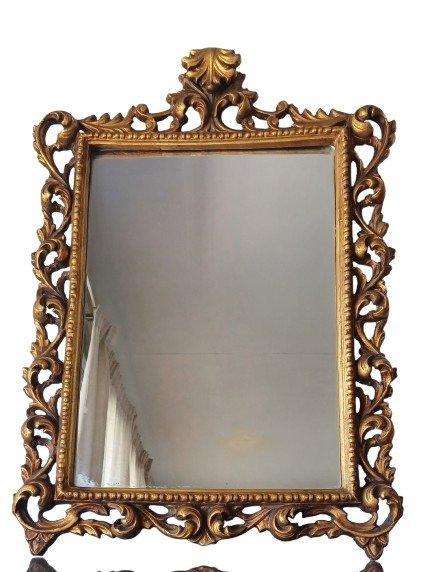 Miroir mural  - Bois - Cadre à la feuille dor, Antiquités & Art, Antiquités | Autres Antiquités