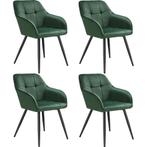 tectake Eetkamerstoel Marilyn, fluweeloptiek, gestikt patroo, Verzenden