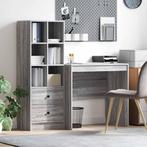 vidaXL Bureau met opslag met lade 2 pcs Grijs sonoma 80 x 50, Verzenden, Nieuw