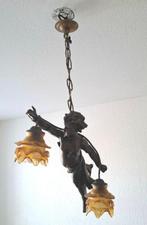Plafondlamp - Spelter - Cherubijn-figuur, Antiek en Kunst