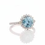 Bague - 14 carats Or jaune - 3.46ct. tw. Bleu Diamant