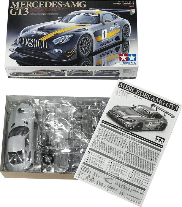 Tamiya 1:24 - Modelauto - Mercedes AMG GT3, Hobby en Vrije tijd, Modelauto's | 1:5 tot 1:12