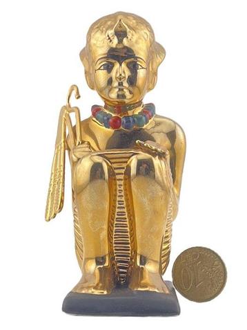 Franklin Mint - Beeldje - King Tut Squatting - 24-karaats