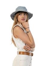 Vissershoed Jeans Lichtblauw Lichtblauwe Denim Cowboyhoed Sp, Kleding | Dames, Ophalen of Verzenden, Nieuw